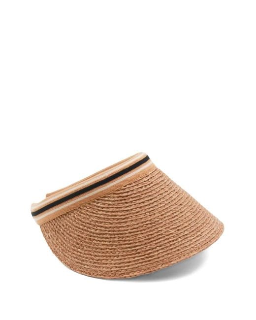 Helen Kaminski Natural Bianca 12 Striped Raffia Visor