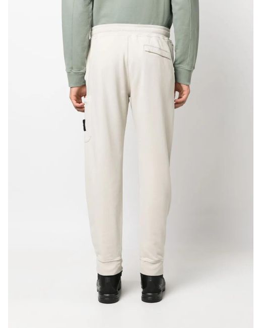 Stone Island Natural Compass-Patch Cotton Track Pants for men