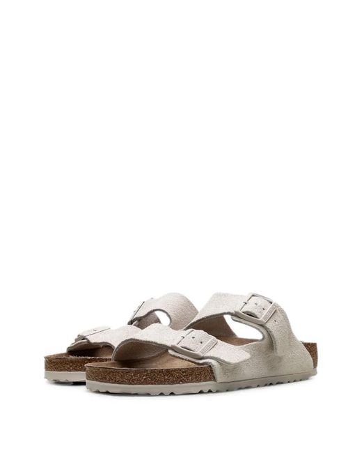 Birkenstock White Arizona Double-Buckle Sandals for men
