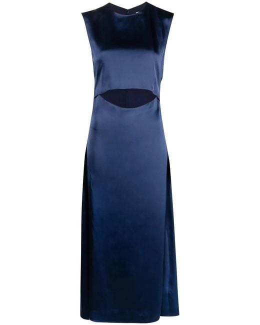 Loulou de Saison Blue Copan Cut-Out Satin Dress