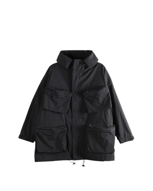 Y's Yohji Yamamoto Black Hooded Multi-Pocket Coat