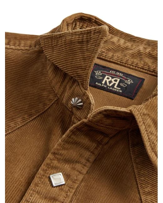 RRL Brown Buffalo Western Shirt for men