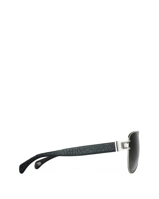 Bugatti Gray Croc-Effect Pilot Sunglasses for men
