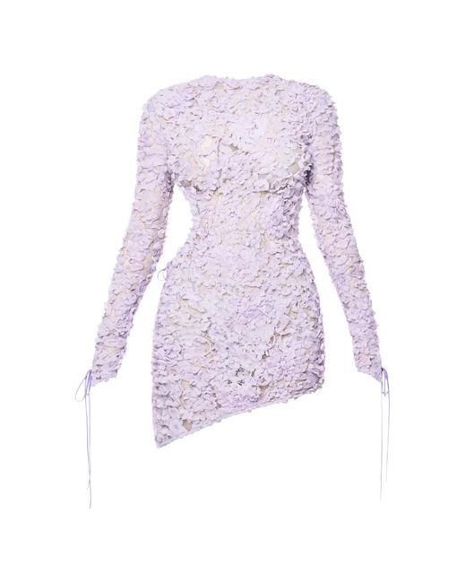Anouki Purple Robe Courte En Guipure