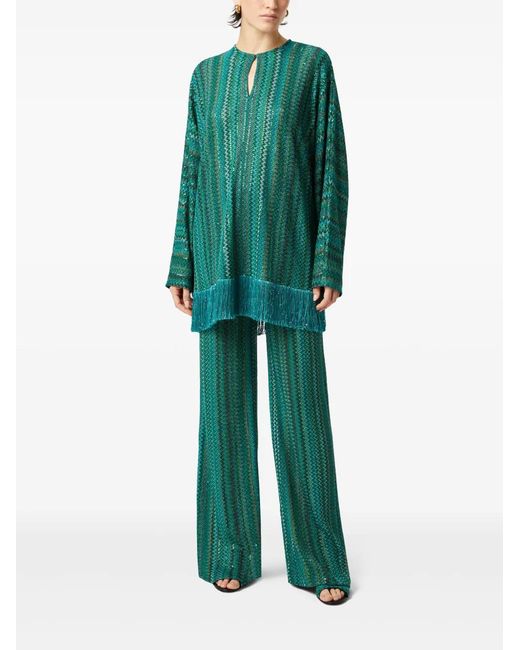 Missoni Green Zigzag-Print Blouse