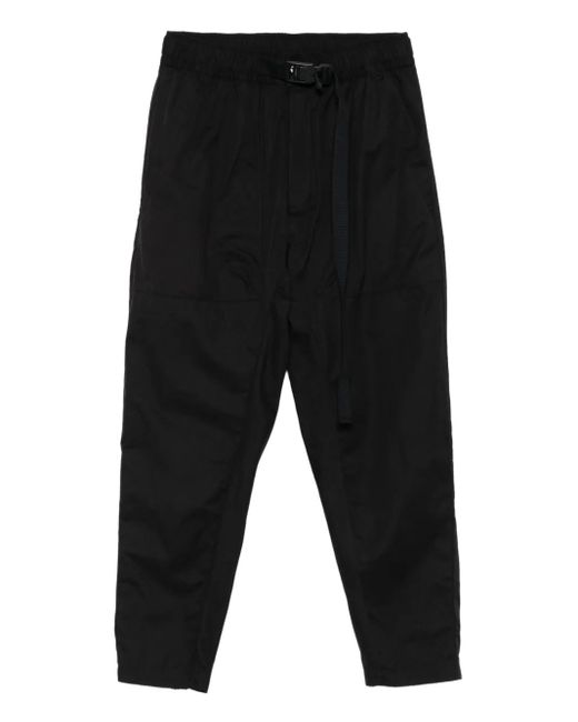 Thom Krom Black Belted Tapered Trousers for men