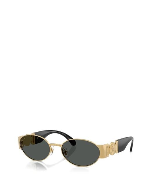 Versace Metallic Oval-Frame Sunglasses for men