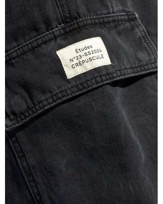Etudes Studio Black Forum Canvas Cargo Trousers for men