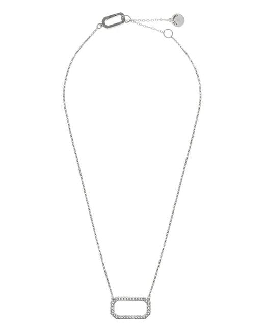 AllSaints White Rectangle-Frame Crystal Necklace