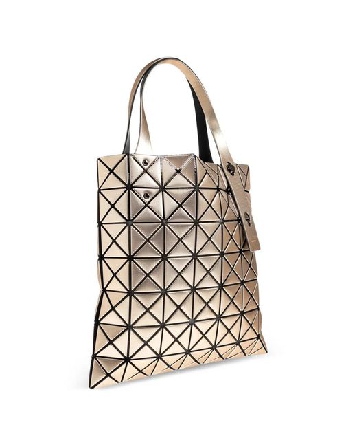 Issey Miyake White Platinum Geometric-Panels Tote Bag