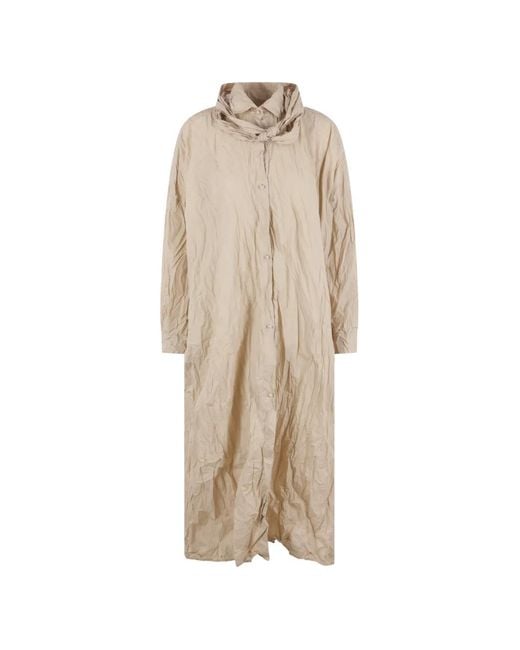 Daniela Gregis Natural Crinkled-Finish Long-Line Shirt