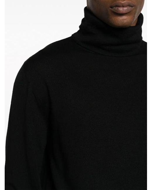 Eraldo Black Roll-Neck Wool-Blend Jumper for men