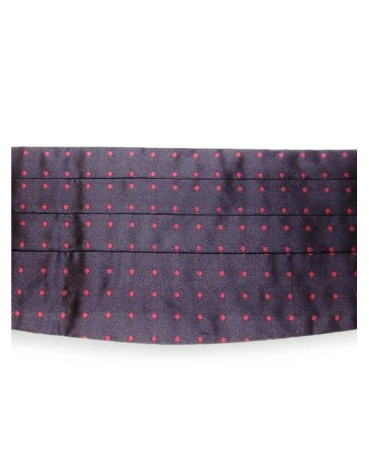 Dolce & Gabbana Purple Polka-Dot Pleated Cummerbund for men