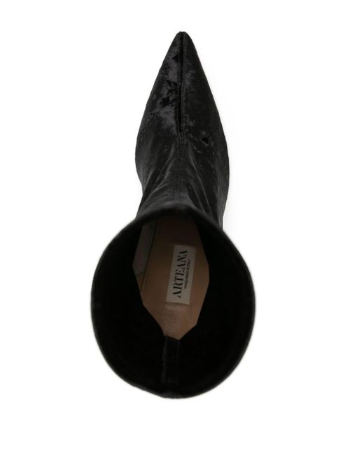 Arteana Black Corsini 95mm Velvet Boots