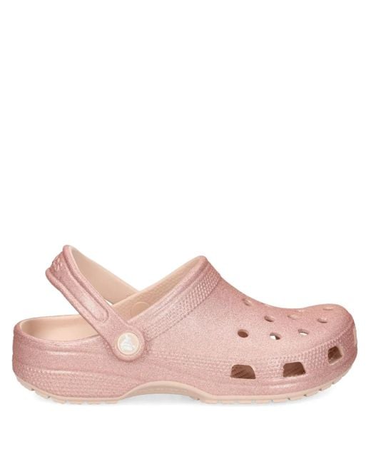 Sandalias tipo zuecos con purpurina CROCSTM de color Pink