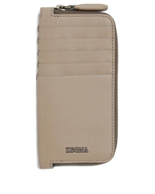 Cartera con cremallera en el contorno Zegna de hombre de color Natural