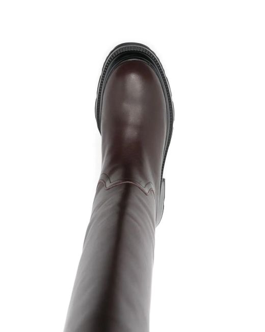 Karl Lagerfeld Brown Danton Knee-High Riding Boots