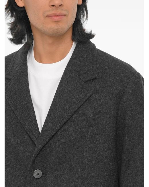 Neil Barrett Gray Notched-Lapel Single-Breasted Coat for men
