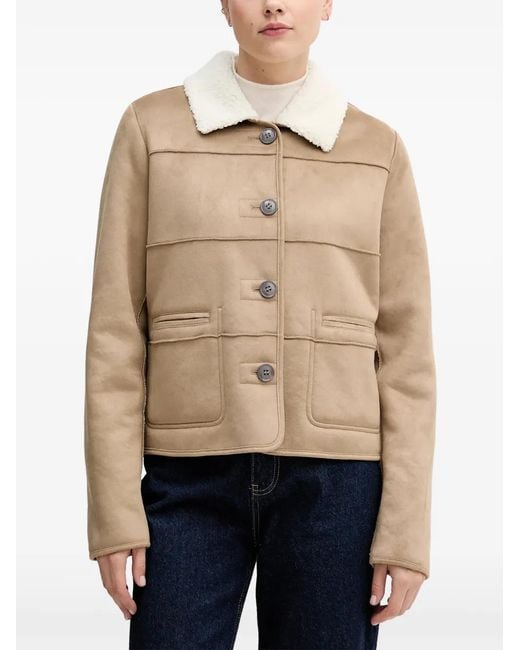 Benetton Natural Collared Buttoned Jacket