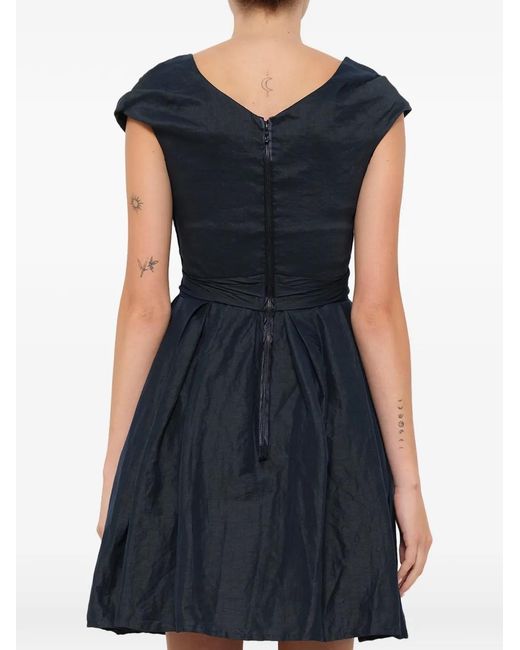 Lanvin Black Bow-Detail Pleated Dress