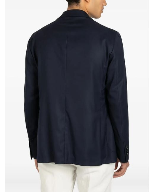 Tagliatore Blue Single-Breasted Patch-Pocket Blazer for men