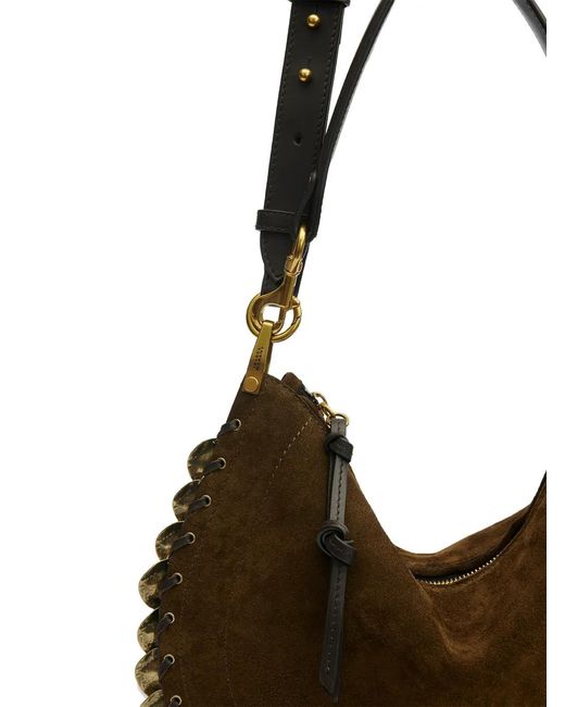Isabel Marant Natural Oskan Soft Zipped Bag Medallions