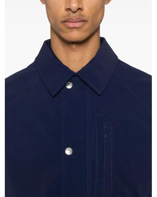 Brunello Cucinelli Blue Cotton Shirt Jacket for men