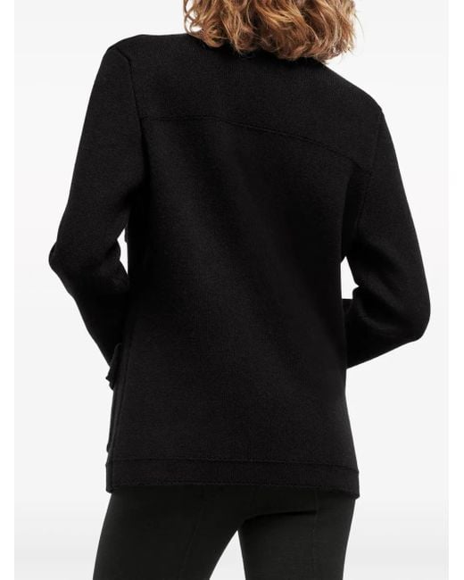 Barrie Black Double-Breasted Military Coat