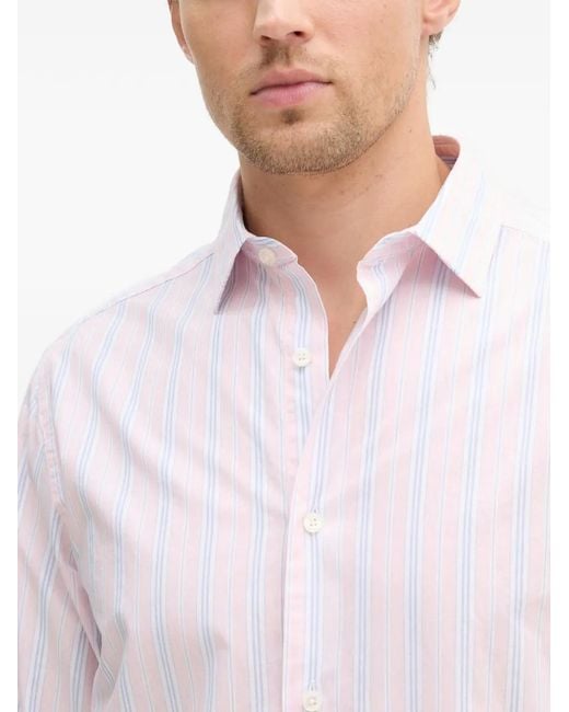Gant White Striped Long-Sleeve Shirt for men