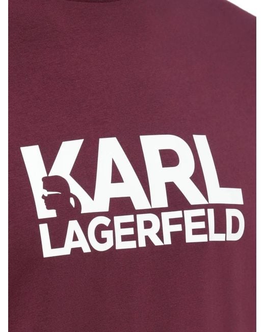 Karl Lagerfeld Purple Logo T-Shirt for men