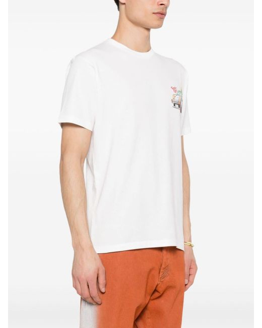 Camiseta con coche estampado de x Crypto Puppets® Mc2 Saint Barth de hombre de color White