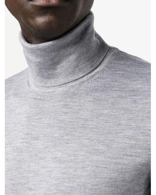 Zegna Blue Roll Neck Jumper for men