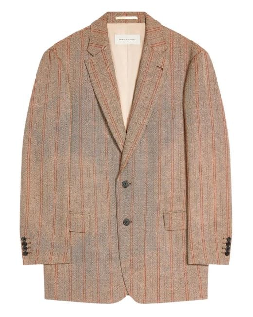 Dries Van Noten Blazer Met Dubbele Rij Knopen in het Natural voor heren