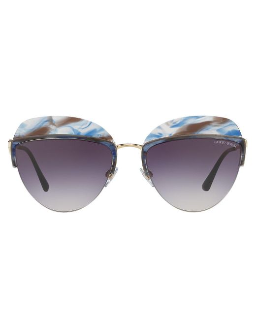 Marbled top sunglasses Giorgio Armani en coloris Purple