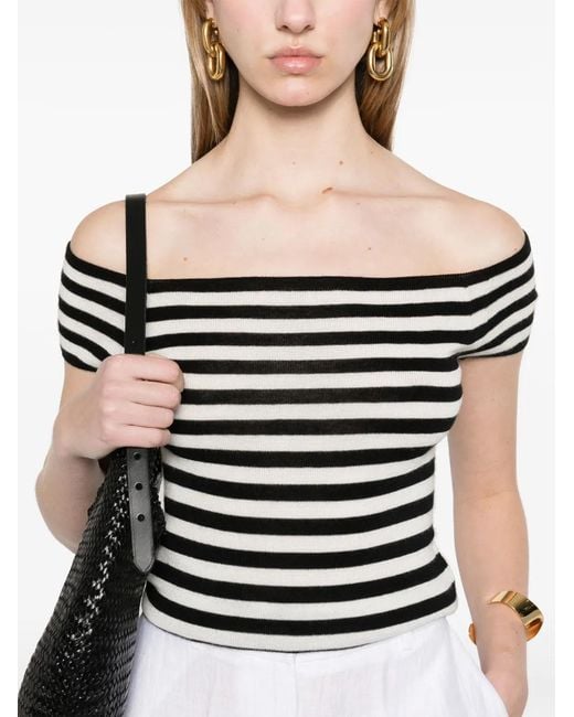 Bompard Black Striped Bardot Top
