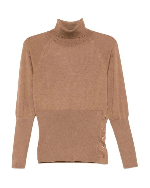 Simone Rocha Getailleerde Top Met Hoge Hals in het Brown