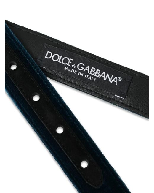 Dolce & Gabbana White Velvet Buckle Belt for men