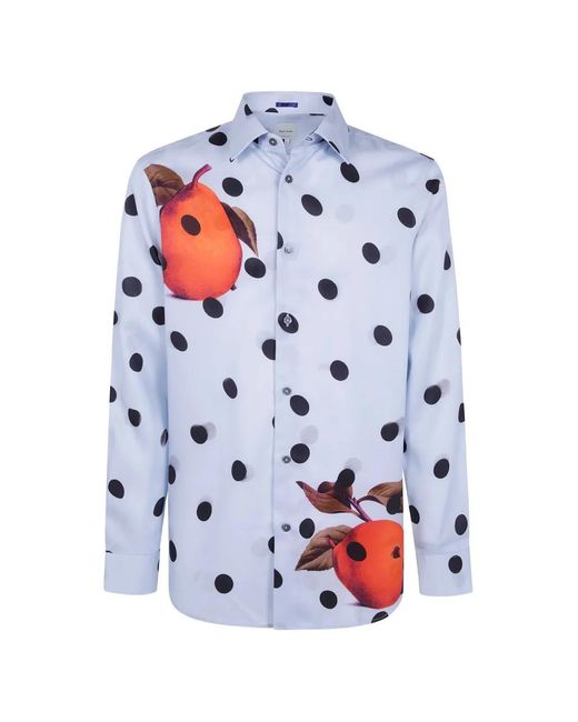 Paul Smith White Polka-Dot Pear-Print Shirt for men