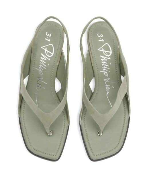 3.1 Phillip Lim Metallic 60Mm Slingback Square-Toe Sandals