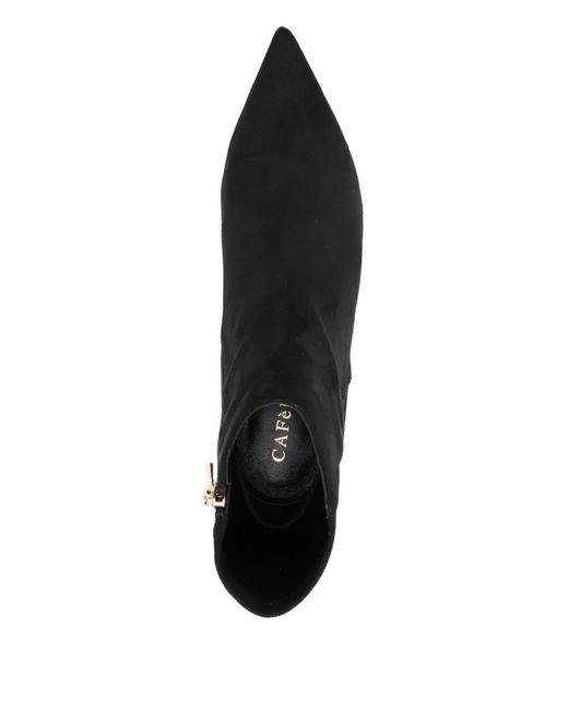 CafeNoir Black Pointed-Toe Boots