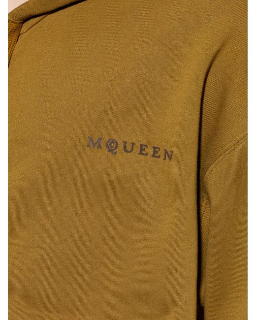 McQueen Green Zip-Up Hooded for men