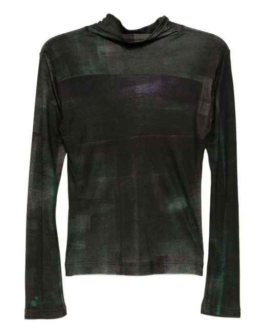 Y's Yohji Yamamoto プリント トップ Black