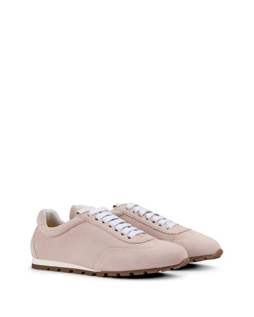Doucal's Pink Suede Sneakers