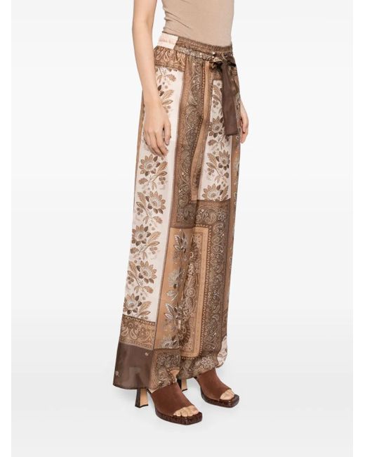 Zimmermann Brown Lucky Relaxed Pants