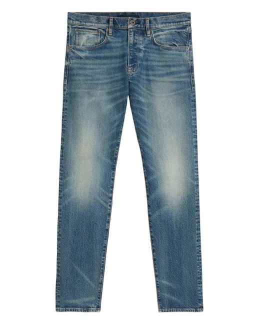 Vaqueros rectos con efecto lavado de x David Beckham Boss de hombre de color Blue