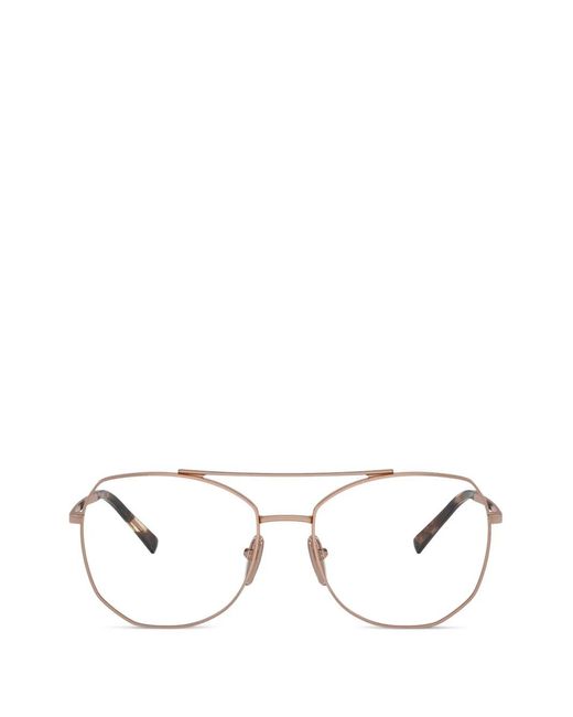 Prada White Geometric-Frame Glasses