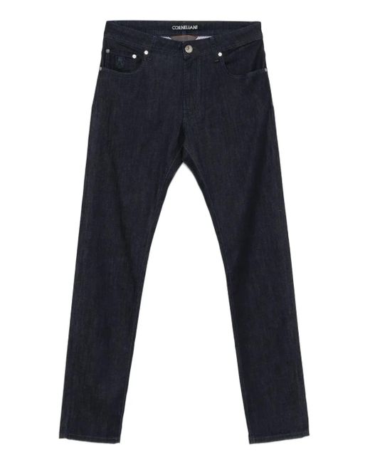 メンズ Corneliani ロゴパッチ ジーンズ Blue