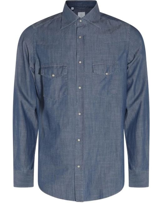 Eleventy Blue Denim Shirt for men