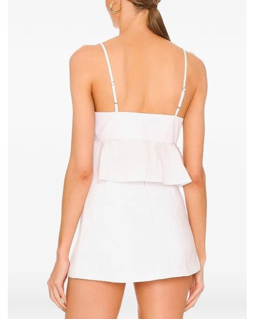 Matthew Bruch White Sweet Heart Peplum Top