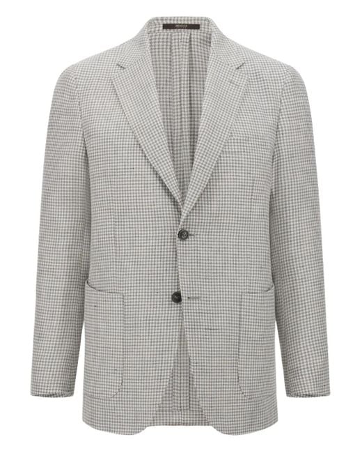 Boggi Gray Houndstooth-Pattern Blazer for men